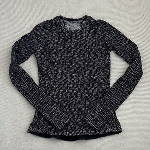 Lululemon Runderful Long Sleeve Shirt in Knotted Jacquard Black/White Size 6